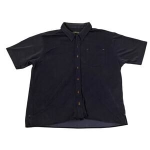 Men's Orvis Short-Sleeve Button-Up Shirt in Gray Size XXL Front Pocket